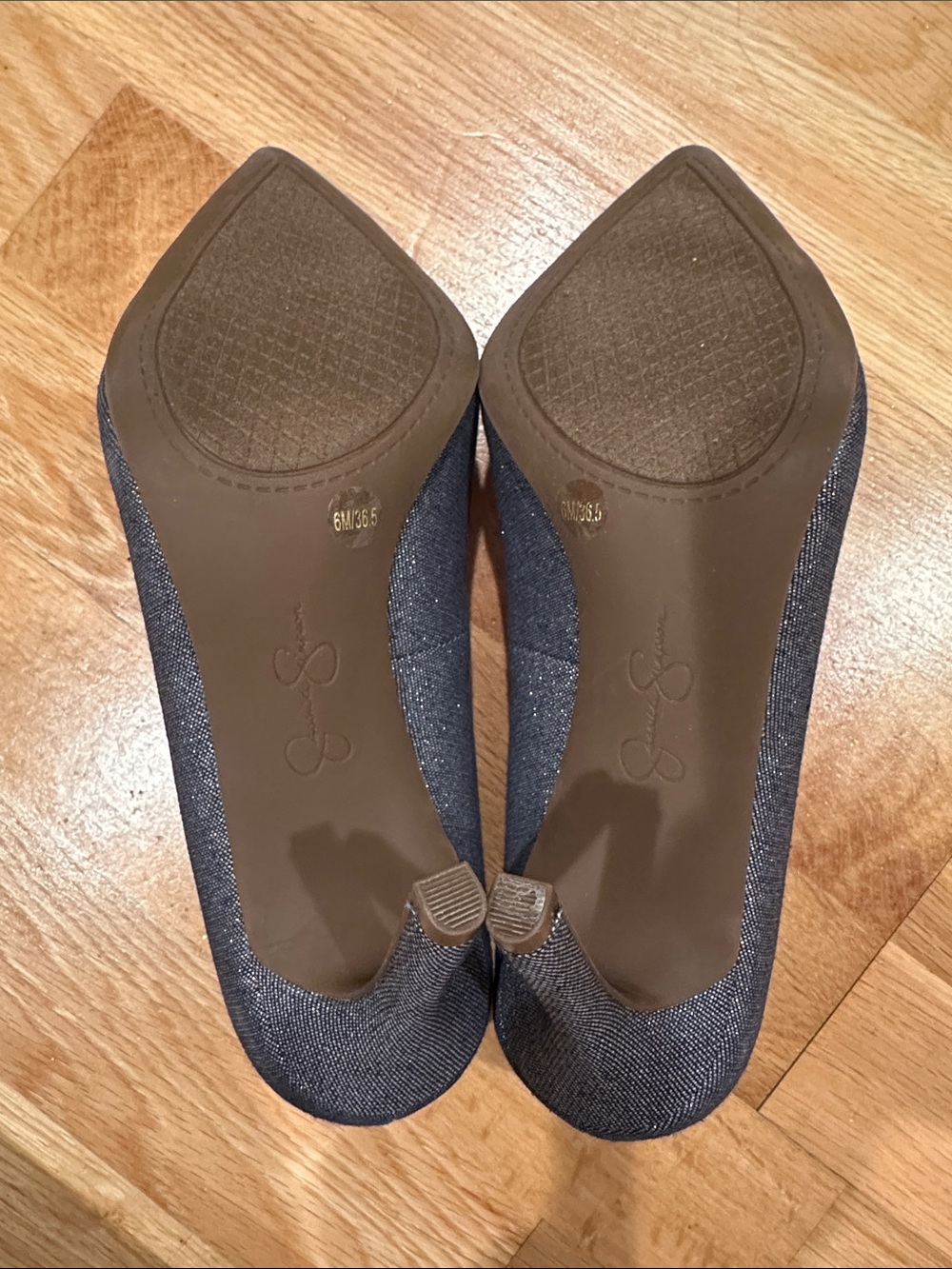 Jessica Simpson Light Blue Denim Lame Pointed-Toe Pumps - Picture 4 of 8